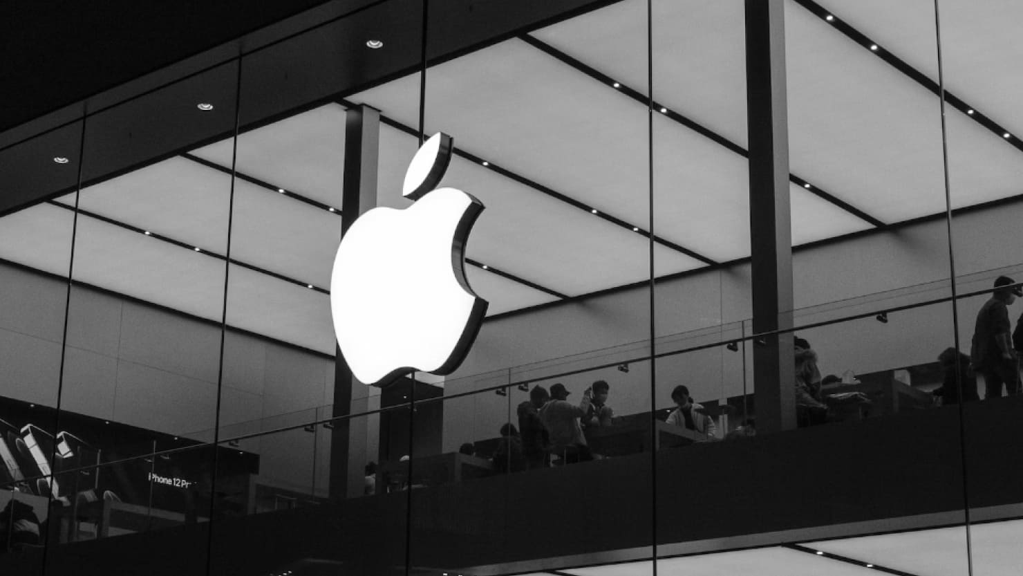 Apple's logo outside of the store