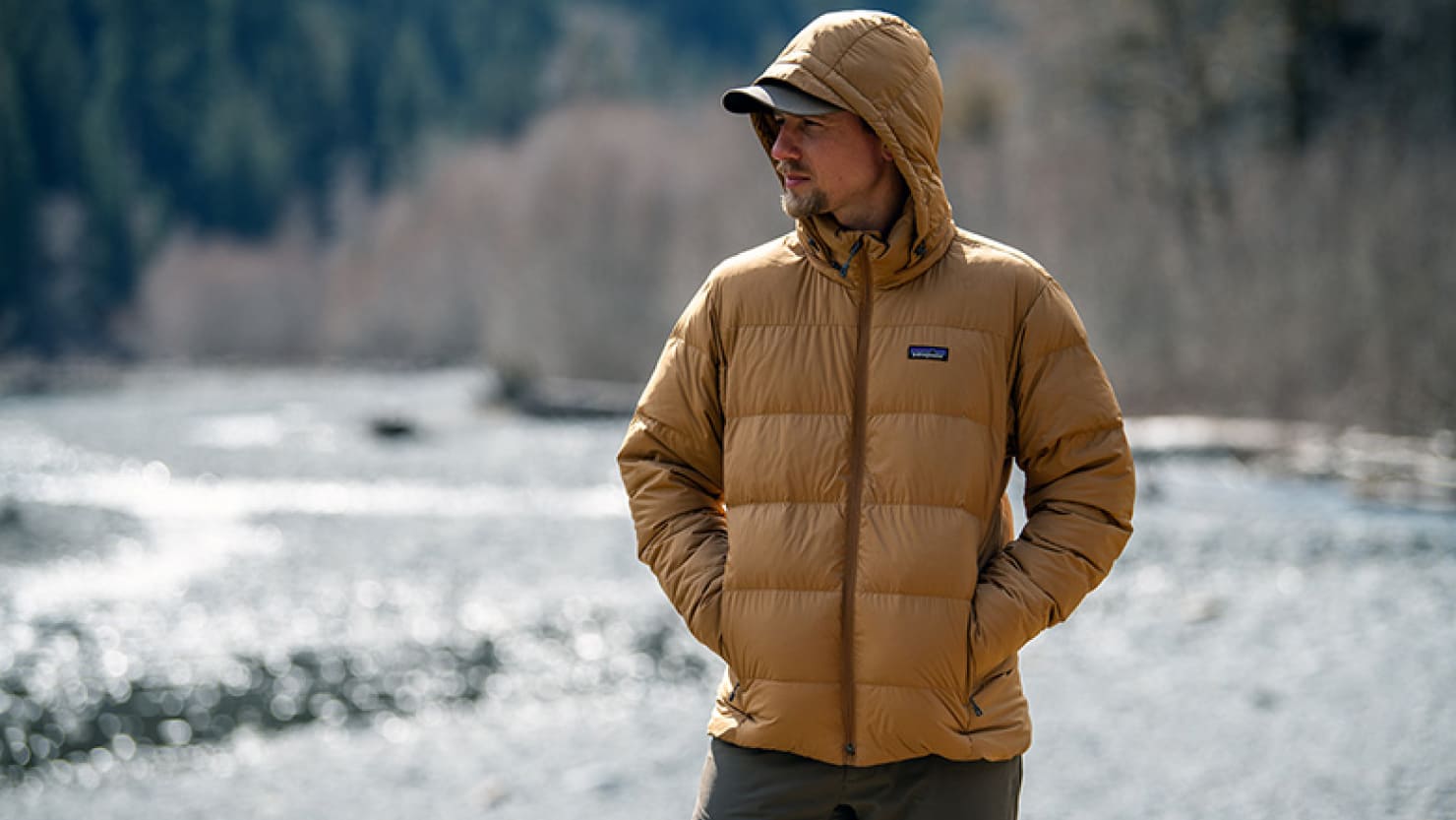 Men in the snow wearing Patagonia jacket