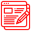 content marketing red icon