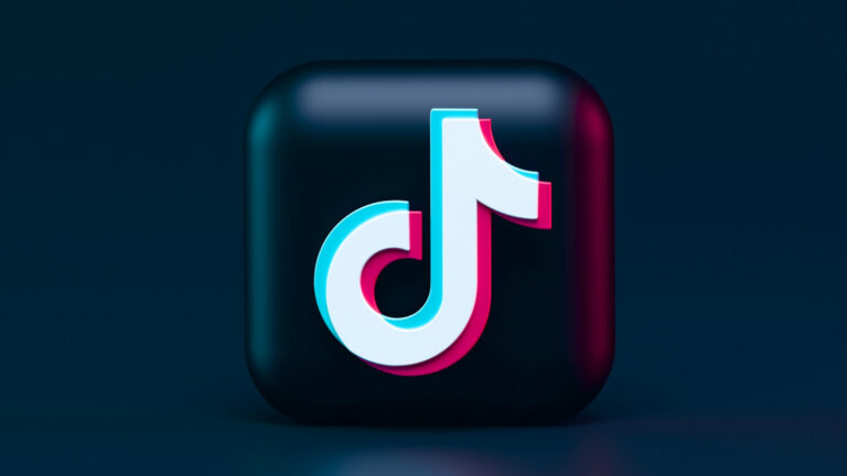 TikTok 3D logo with dark background