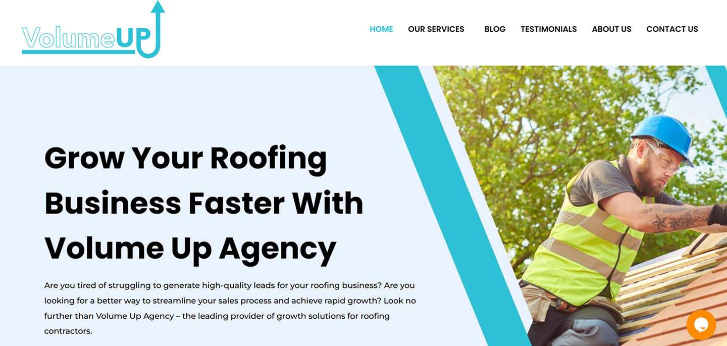 Volume Up Agency's Homepage