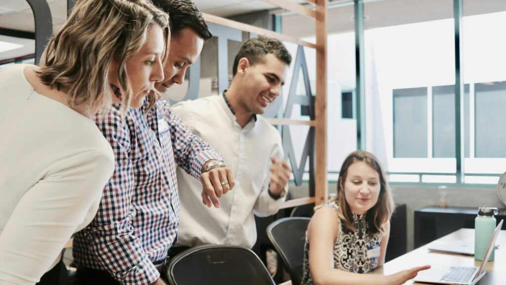 people working in group