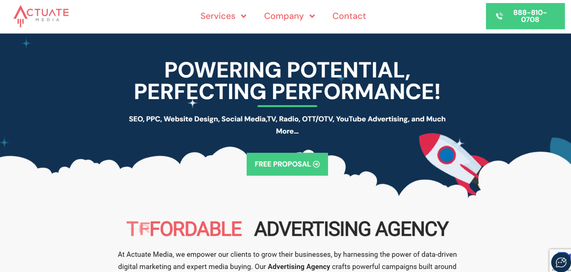 Actuate Media's Homepage