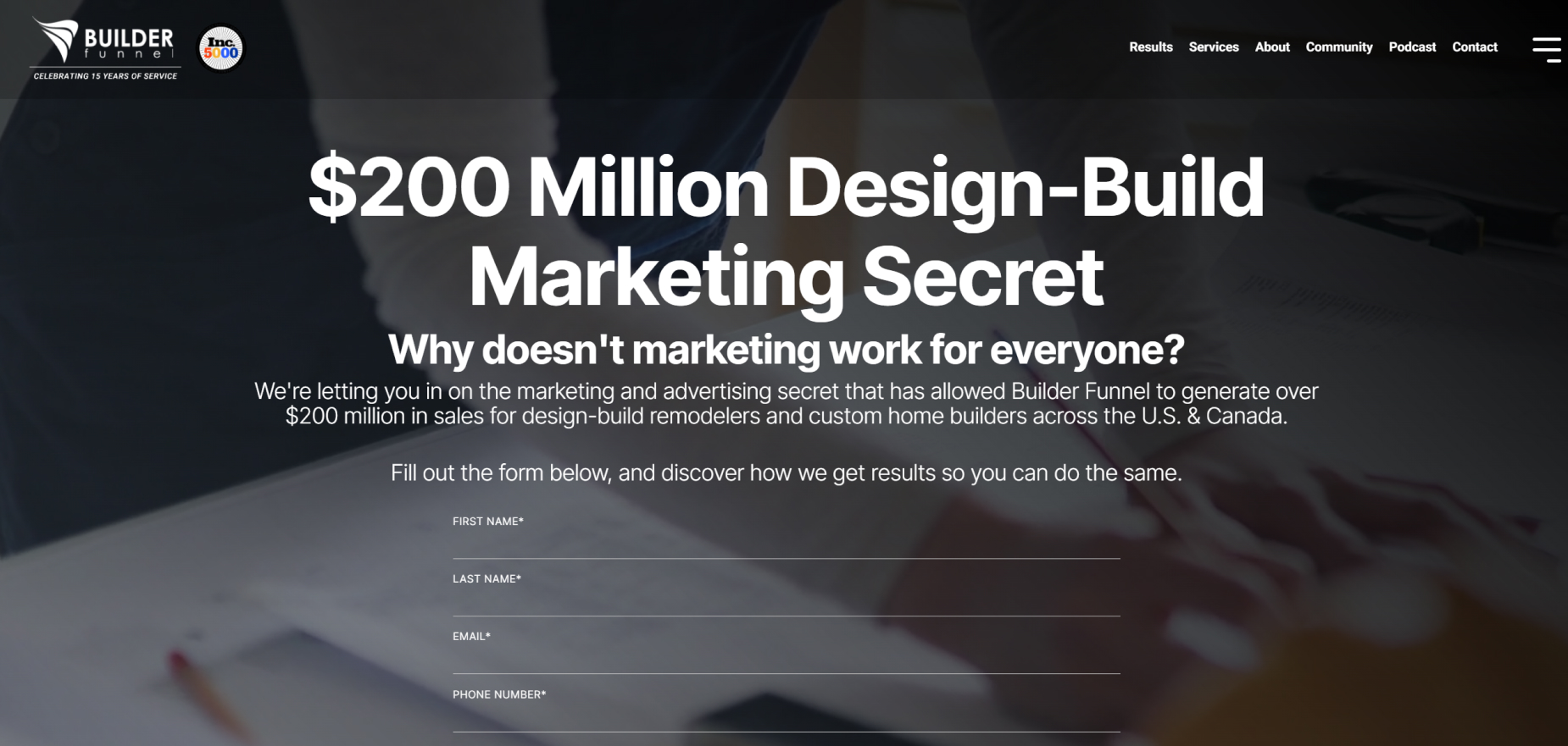 Builder Funnel's Homepage