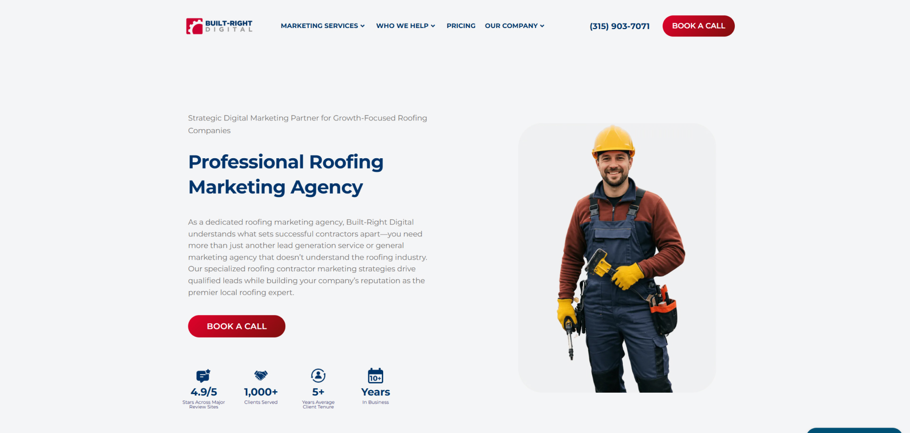 Built Right Digital's Roofing Page