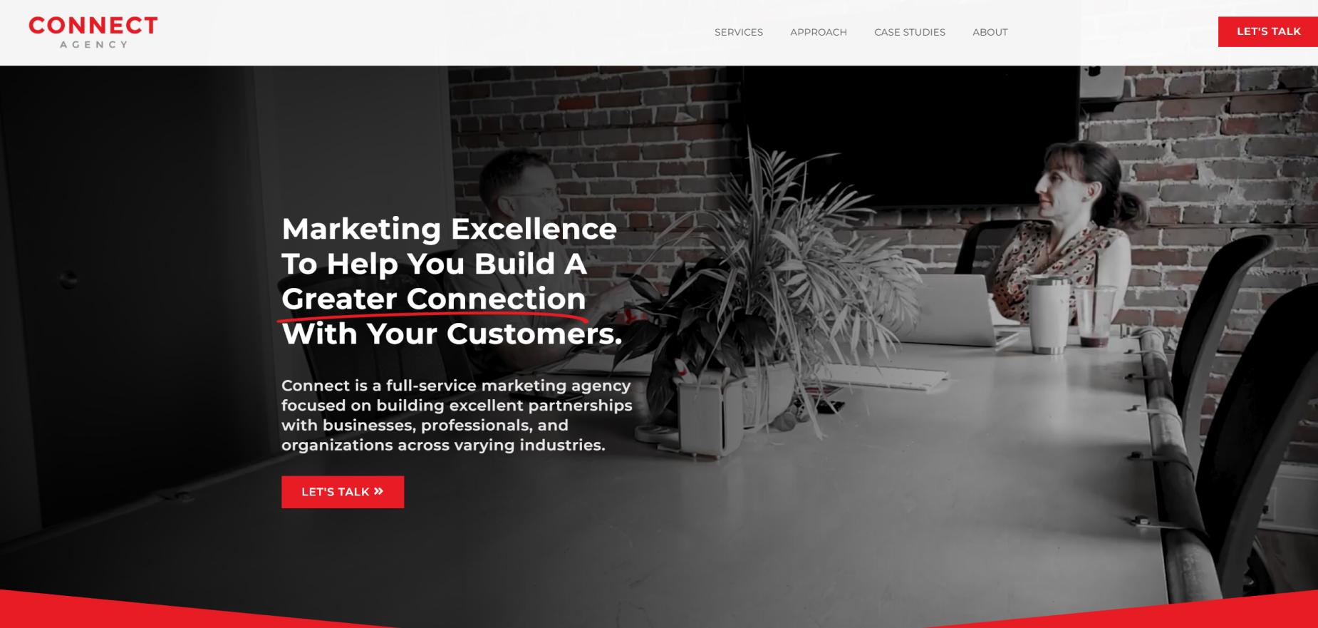 Connect Agency's Homepage