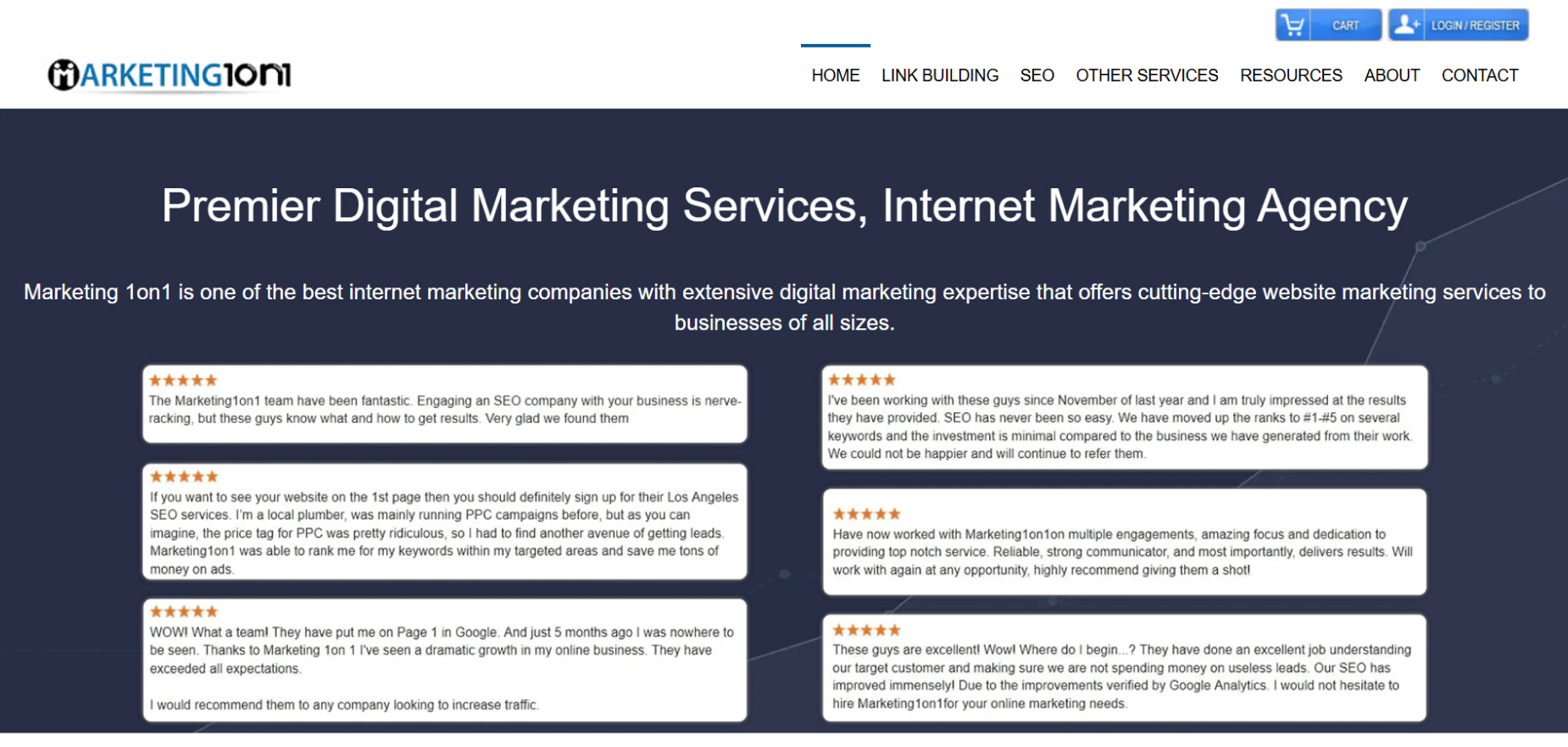 Digital Marketing 1on1 SEO's Homepage