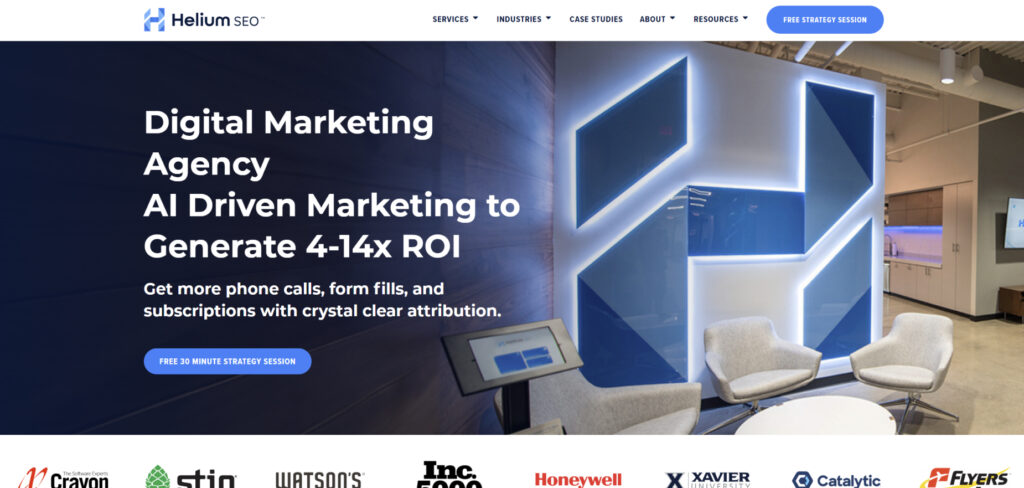 Helium SEO's Homepage