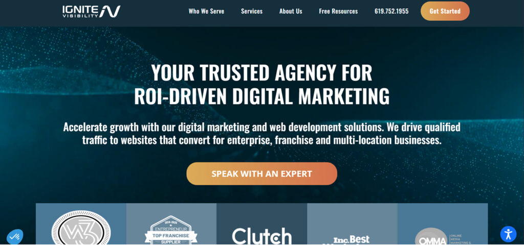 Ignite Visibility's Homepage