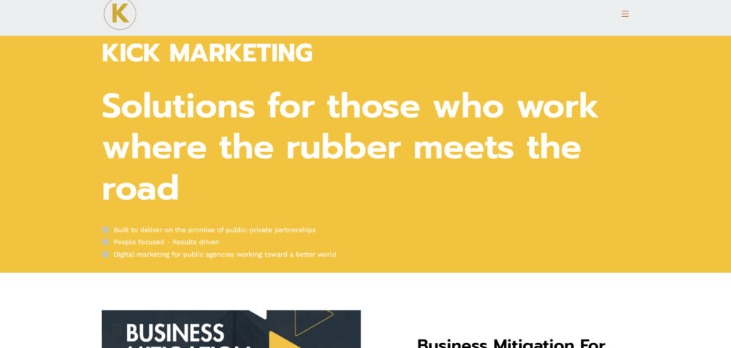 Kick Marketing's Homepage