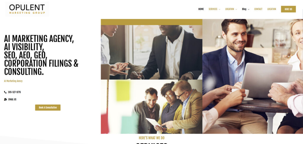 Opulent Marketing's Homepage