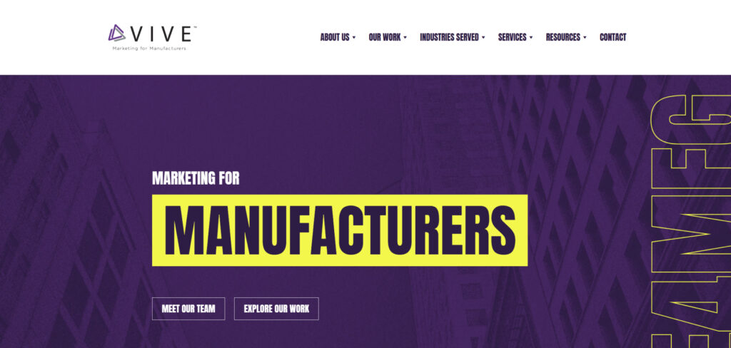 Vive Marketing's Homepage