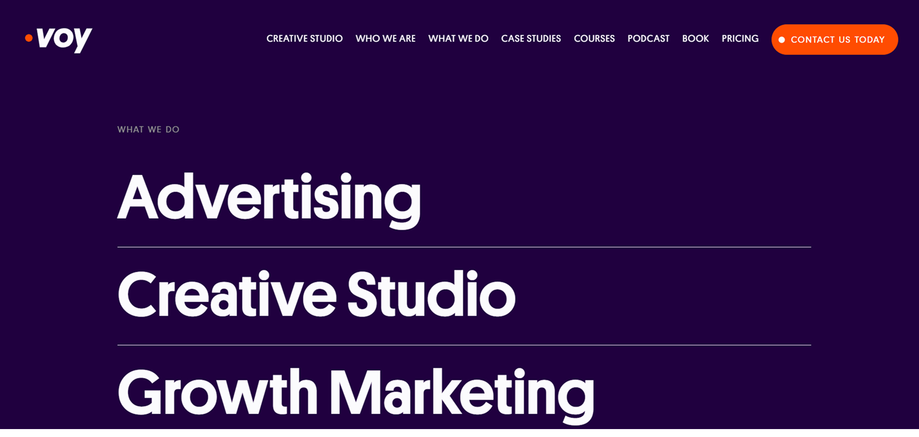 Voy Media's Homepage