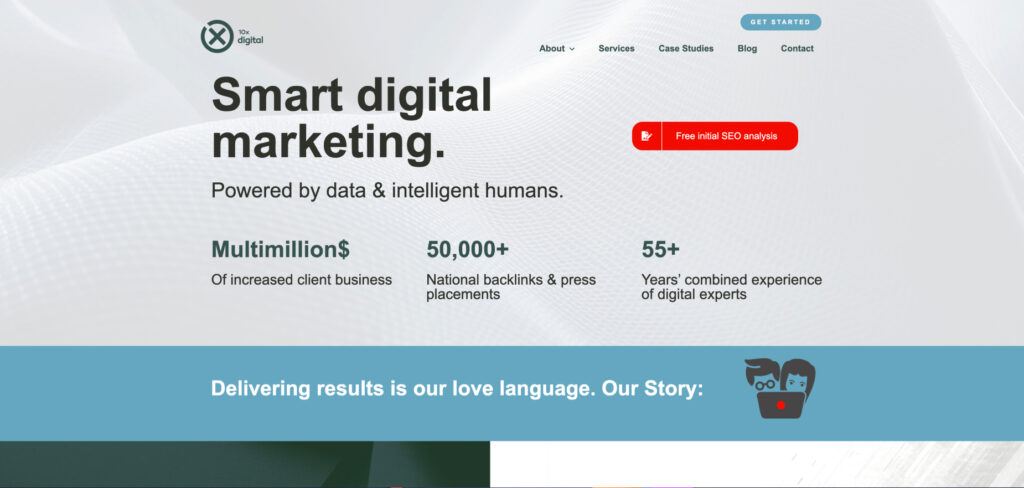 10X Digital's Homepage