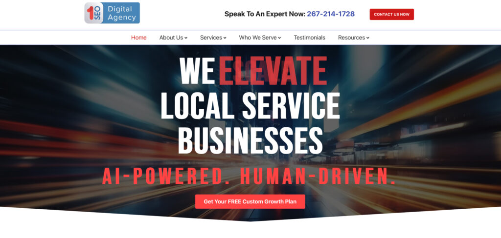 1SEO Digital Agency's Homepage