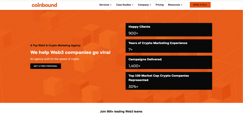 Coinbound's homepage
