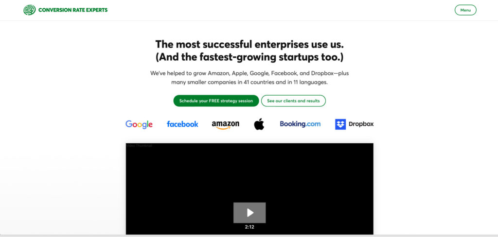 Conversion Rate Experts (CRE)'s Homepage