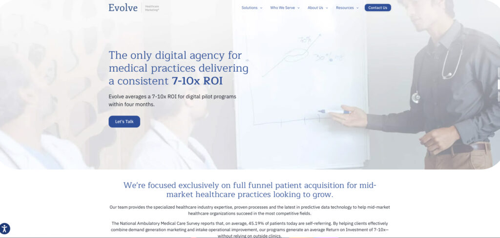 Evolve Healthcare Marketing's Homepage