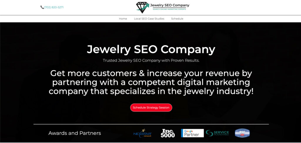 Jewelry SEO Company's Homepage