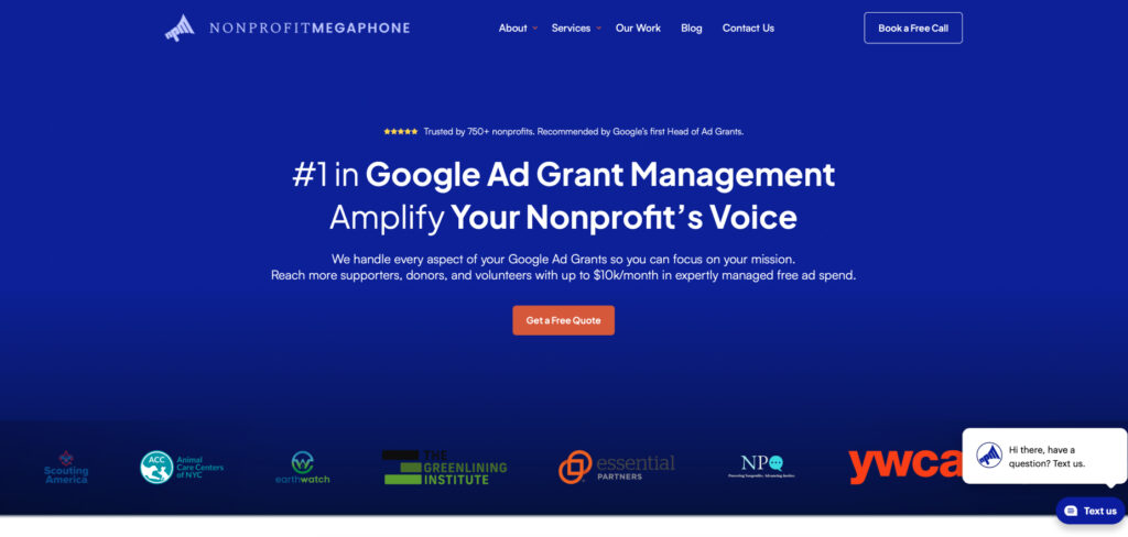 Nonprofit Megaphone's Homepage