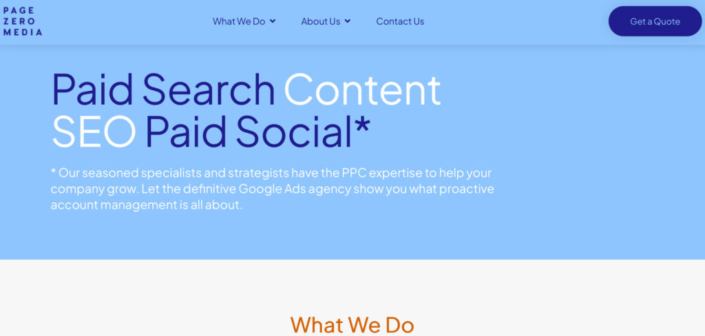 Page Zero Media's Homepage