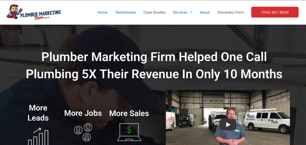 Plumber Marketing Firm's homepage