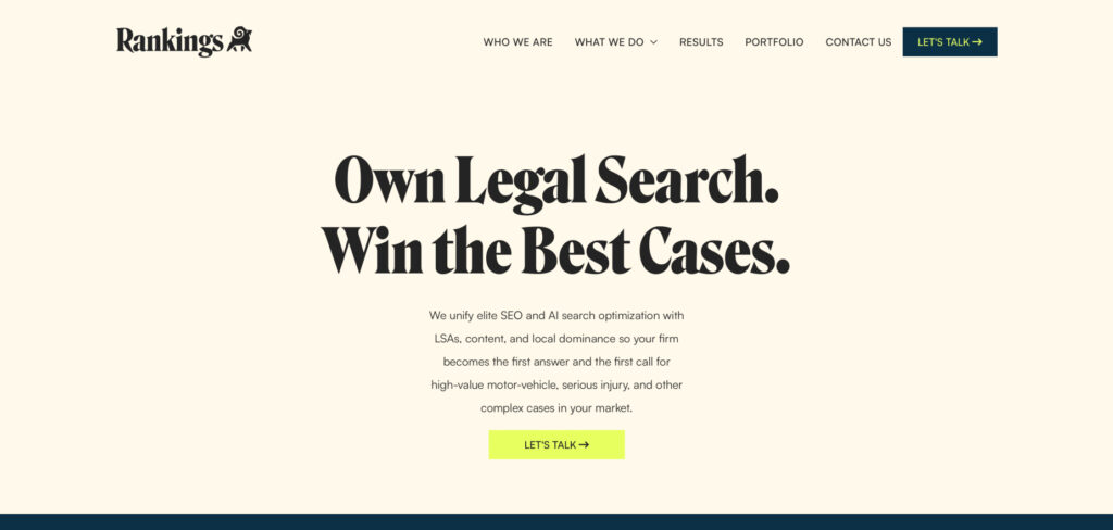 Rankings.io's Homepage