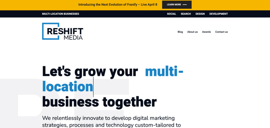 Reshift Media's Homepage