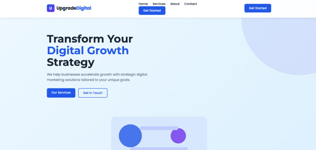 Upgrade Digital's Homepage