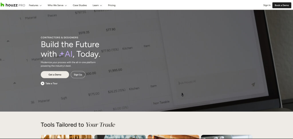 Houzz Pro's Homepage
