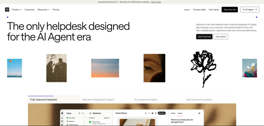 Intercom's Homepage