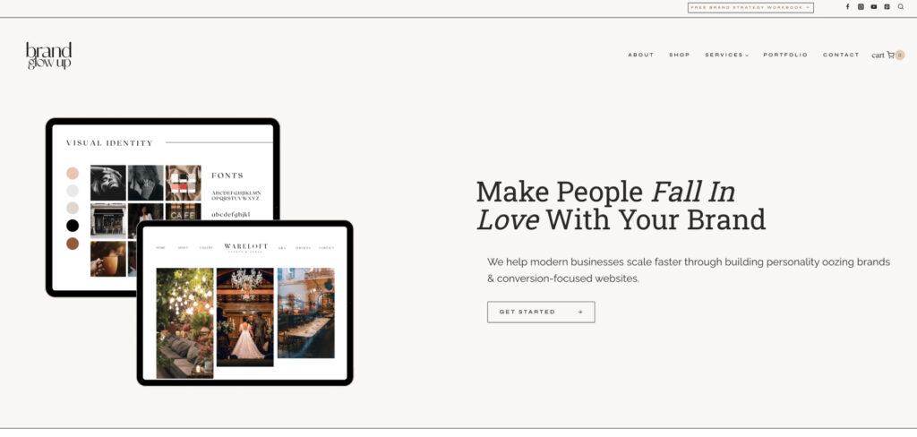 Brand Glow Up's Homepage