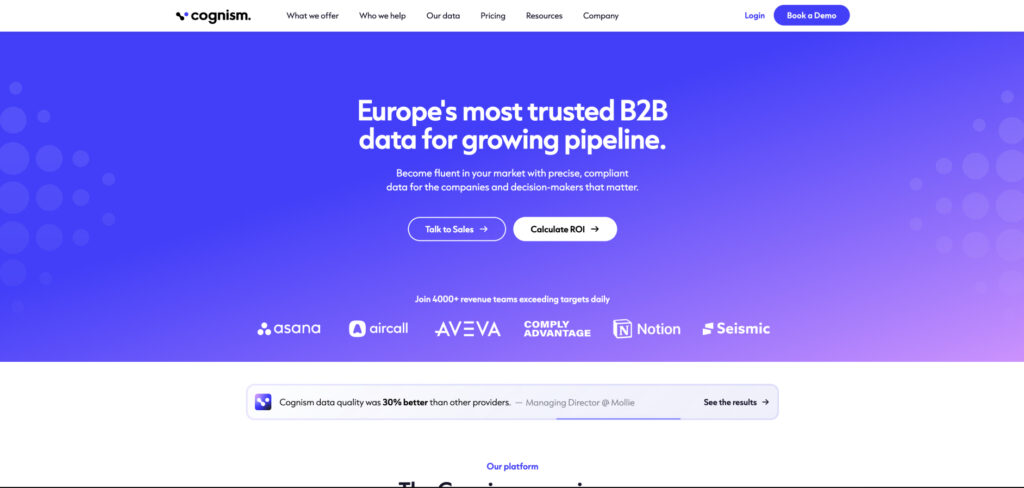 Cognism's Homepage