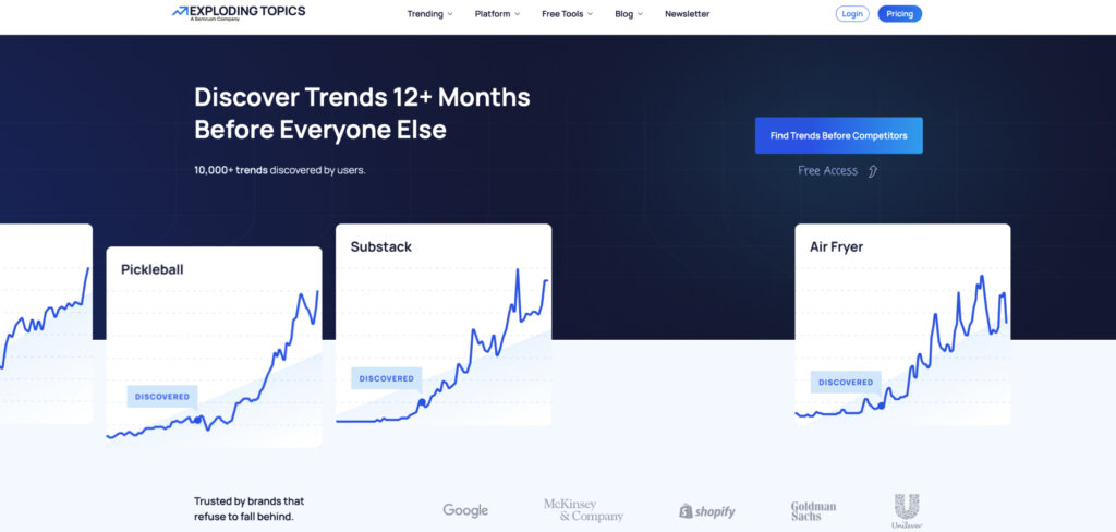 Exploding Topics's Homepage