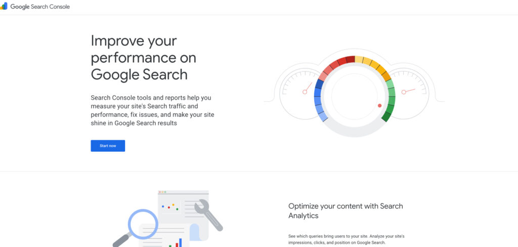 Google Search Console's Homepage
