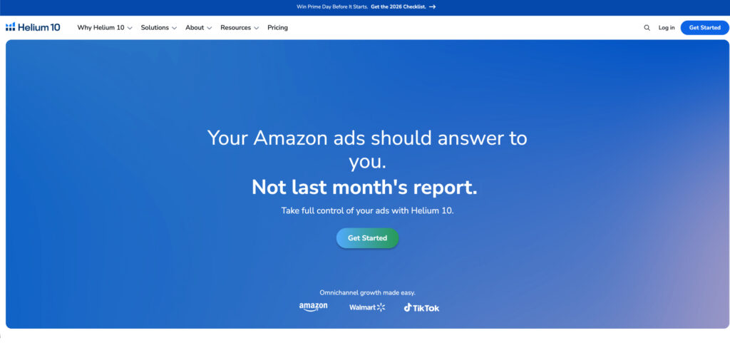 Helium 10's Homepage