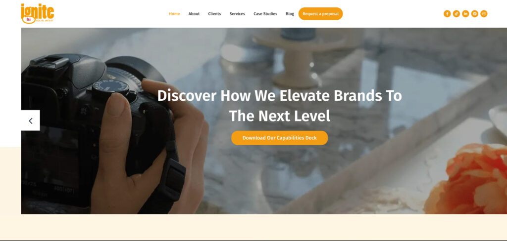Ignite Social Media's Homepage