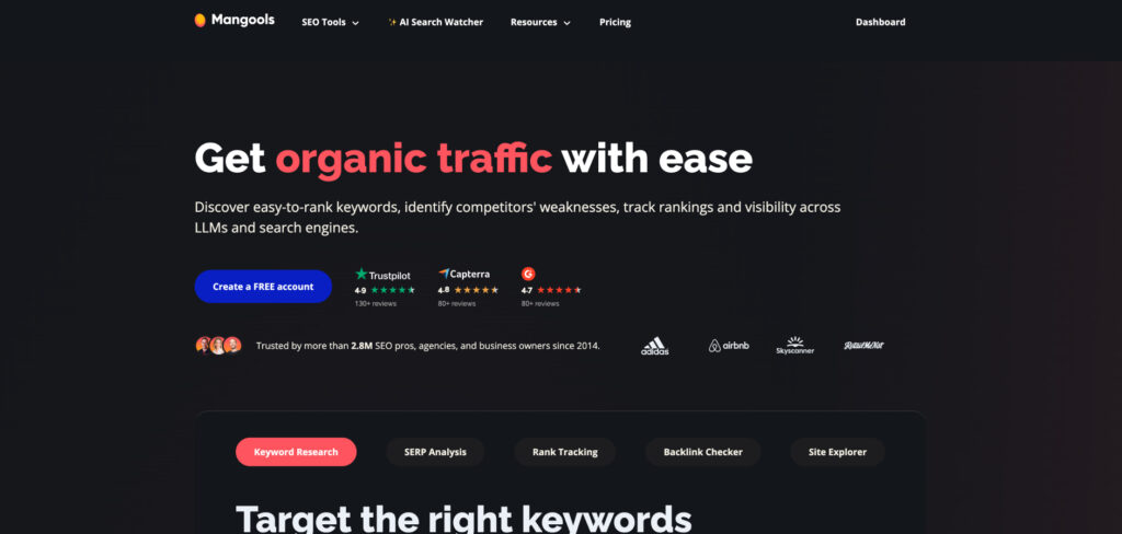 Mangools's Homepage