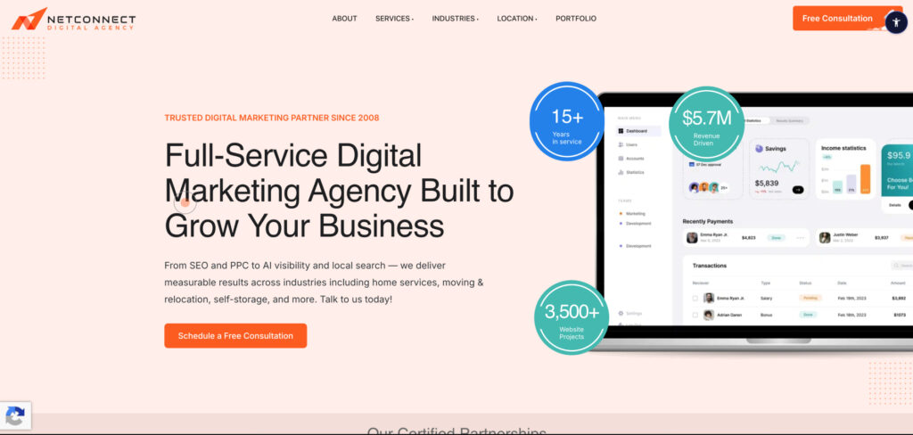 NetConnect Digital's Homepage