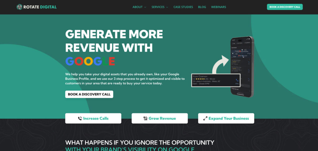 Rotate Digital's Homepage