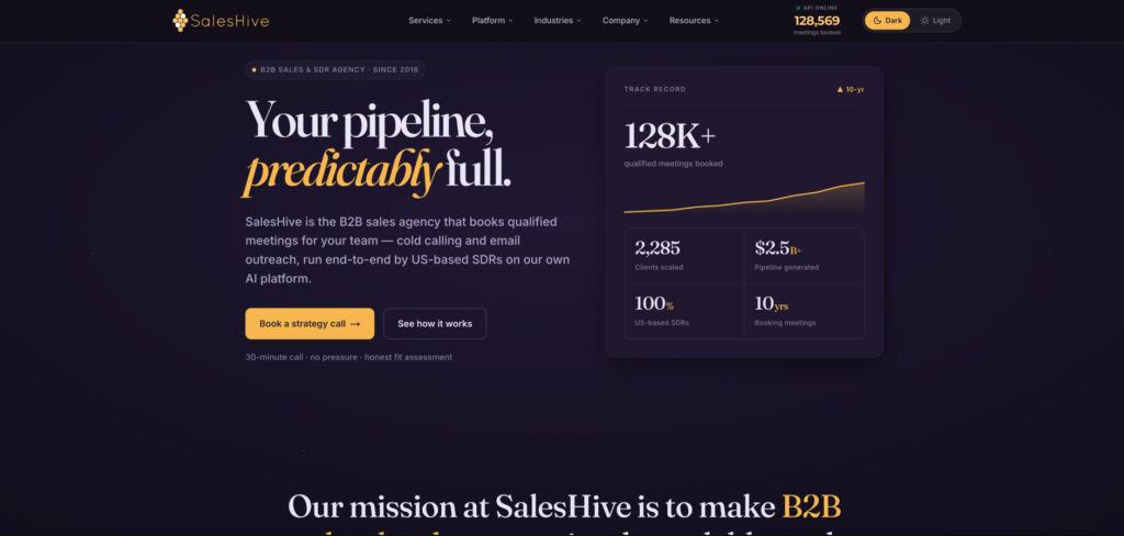 SalesHive's Homepage