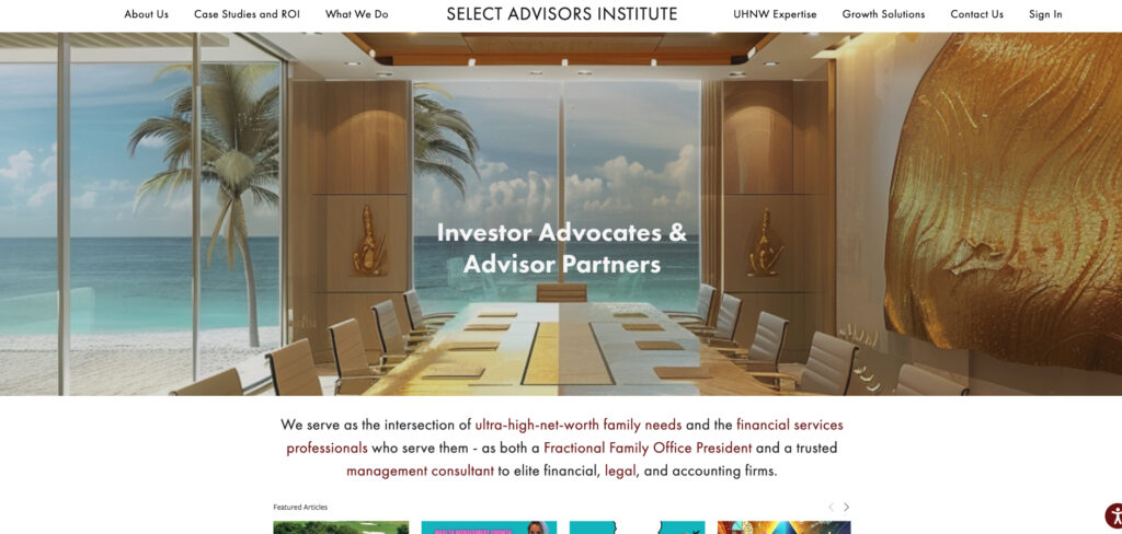 Select Advisors Institute's Homepage
