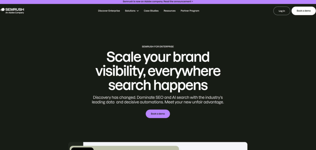 Semrush Enterprise page