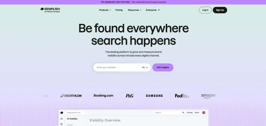 Semrush's Homepage