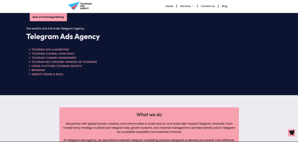Telegramads.agency's Homepage
