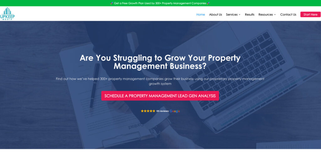 Upkeep Media's Homepage