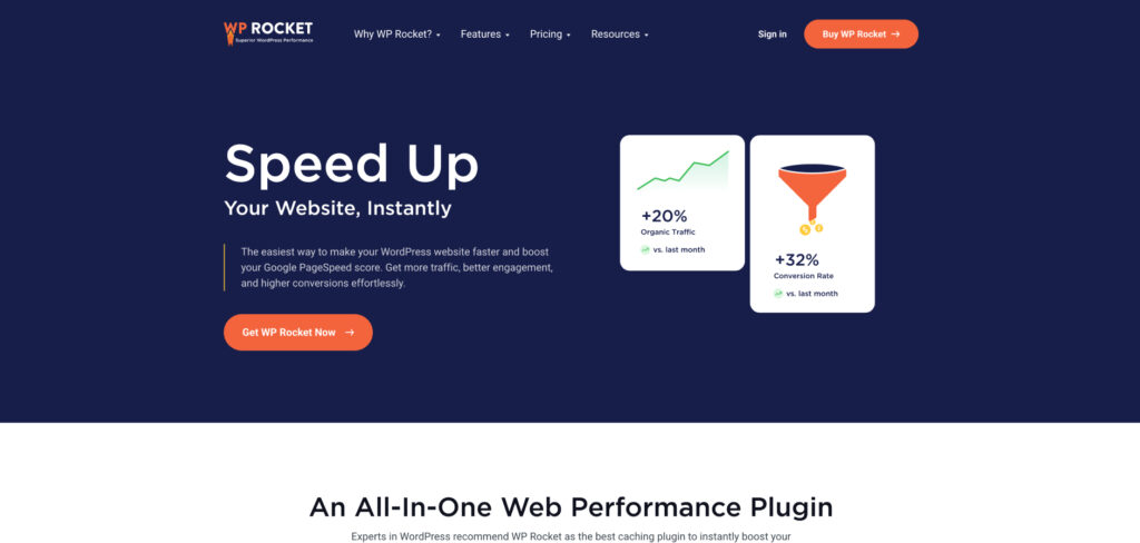 WP Rocket's Homepage