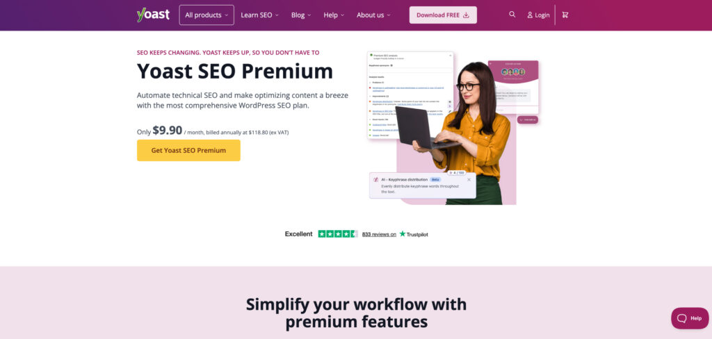 Yoast SEO's Homepage
