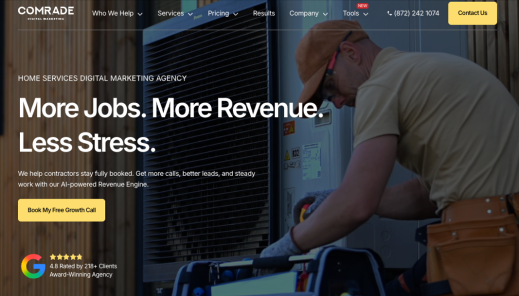 Comrade Digital Marketing Agency's Homepage